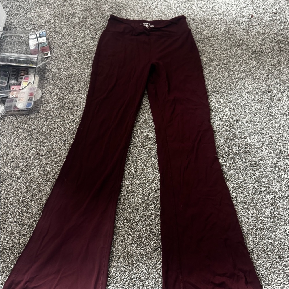 Aeropostale Deep Burgundy Flared Leggings